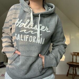 Hollister Gray Oversized Hoodie Sweatshirt